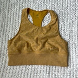 Alo yoga mustard yellow sports bra
